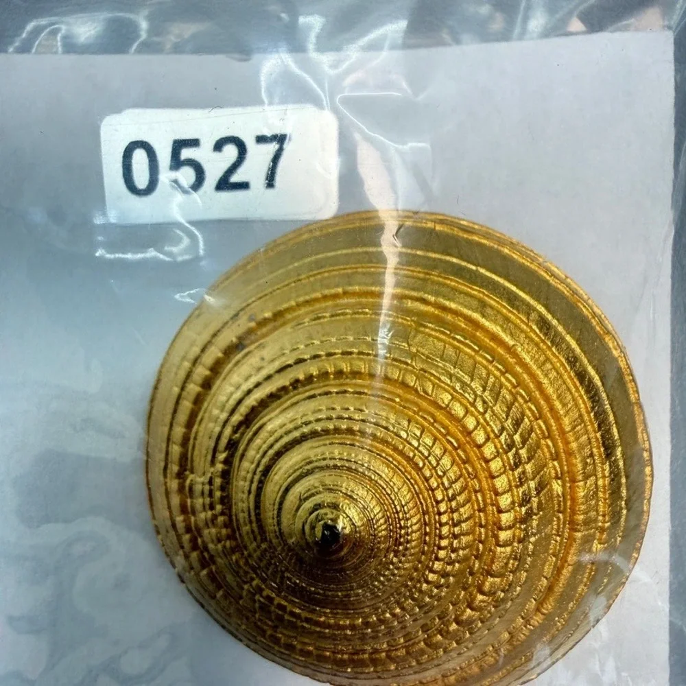 Vintage Gold Spiral Shell Brooch 1.5